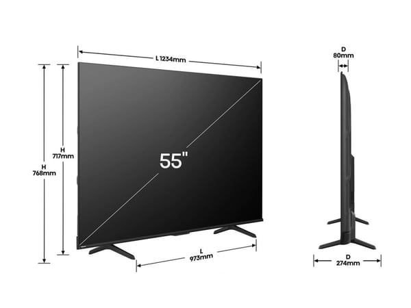 Hisense 55E77Q PRO - 55" Diagonalklasse E7Q PRO Series LED-bakgrunnsbelyst LCD TV - QLED - Smart TV - 4K UHD (2160p) 3840 x 2160 - HDR - direktebel...