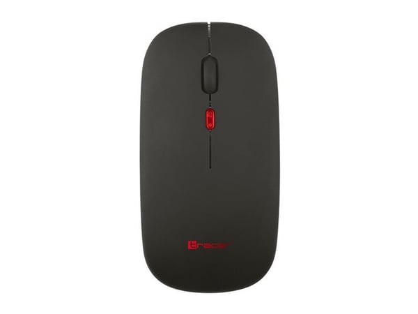 Tracer - Mus - slim, rechargeable - høyre- og venstrehåndet - optisk - 4 knapper - trådløs - 2.4 GHz, Bluetooth - USB trådløs mottaker - svart
