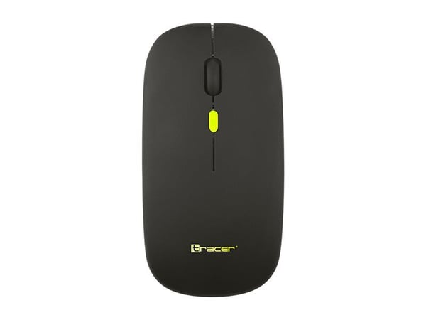 Tracer - Mus - slim, rechargeable - høyre- og venstrehåndet - optisk - 4 knapper - trådløs - 2.4 GHz, Bluetooth - USB trådløs mottaker - svart