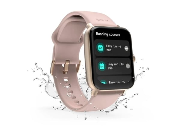 Hama 6010 - 44 mm - plastic rose gold - smartklokke med stropp - silikon - rose - display 1.65" - Bluetooth - 40 g