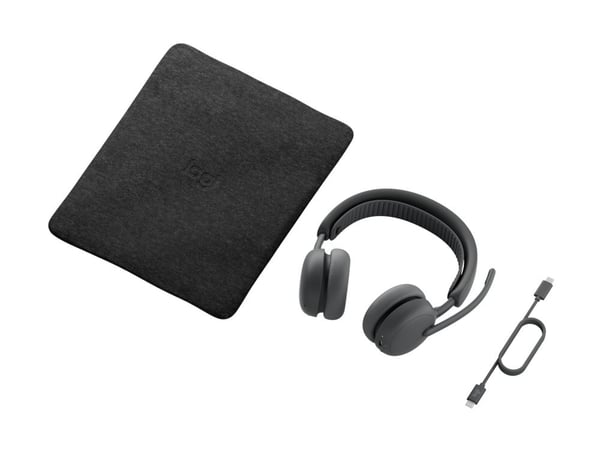 Logitech Zone Wireless 2 ES - Hodesett - on-ear - Bluetooth - trådløs, kablet - aktiv støydemping - USB-C - grafitt