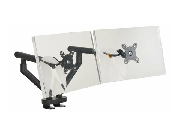 BakkerElkhuizen Flexible Dual - Monteringssett - justerbare dobbeltarmer - for 2 skjermer - aluminium, stål, ABS-plast, termoplastgummi (TPR), poly...