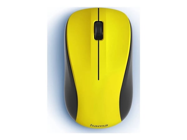 Hama MW-300 V2 - Mus - tyst - höger- och vänsterhänta - optisk - 3 knappar - trådlös - 2.4 GHz - trådlös USB-mottagare - svart/gul