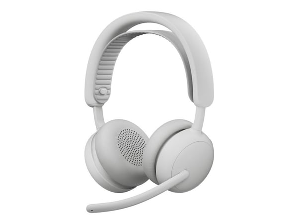 Logitech Zone Wireless 2 ES - Hodesett - on-ear - Bluetooth - trådløs, kablet - aktiv støydemping - USB-C - elfenbenshvit - Certified for Microsoft...