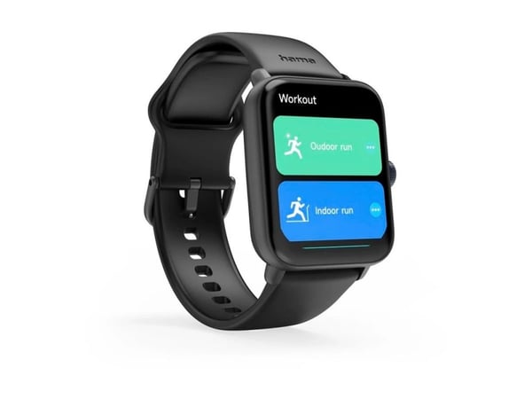 Hama 6010 - 44 mm - black plastic - smartklokke med stropp - silikon - svart - display 1.65" - Bluetooth - 40 g