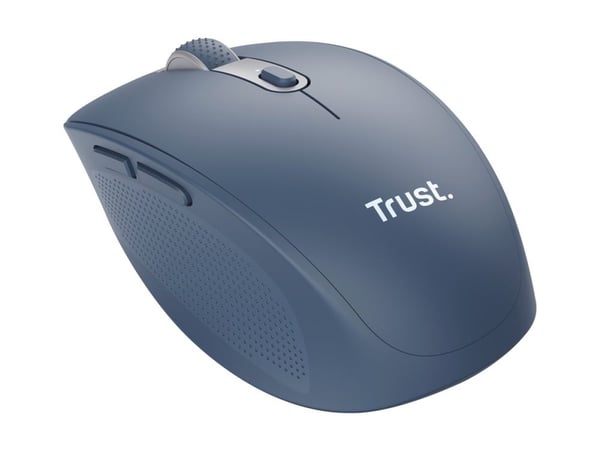 Trust Ozaa - Mus - compact, multi-device - høyrehendt - optisk - 6 knapper - trådløs - 2.4 GHz, Bluetooth - USB trådløs mottaker - blå