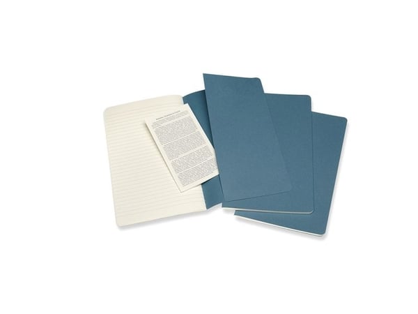 Cahier Journal Linjeret Large Brisk Blue 3-Pak