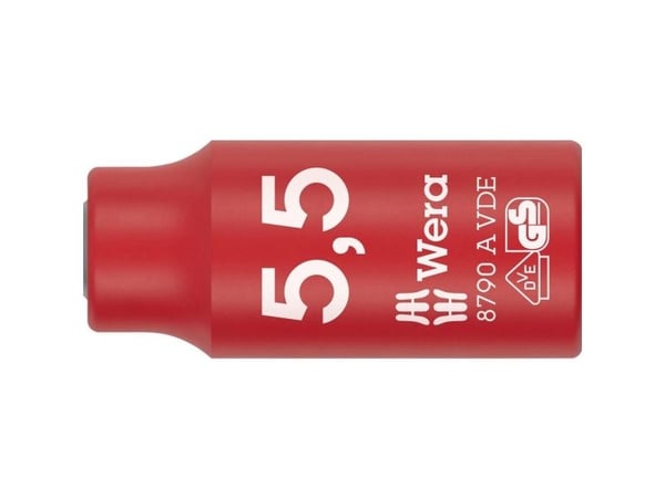 Wera 05005932001, Kraftpipe, Rød, Hvit, 1 hoder, 1/4", Metrisk, 5.5 mm