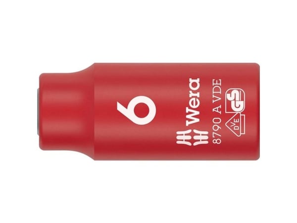 Wera 05005933001, Kraftpipe, Rød, Hvit, 1 hoder, 1/4", Metrisk, 6 mm