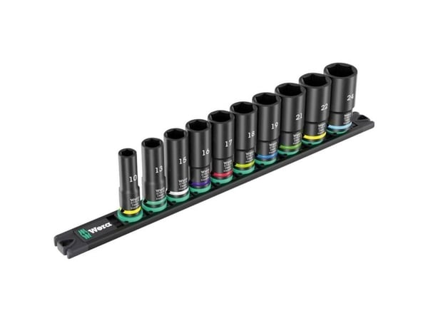 Wera 05005590001, Kraftpipesett, Sort, 10 hoder, 3/8", Metrisk/imperisk, 3/8"