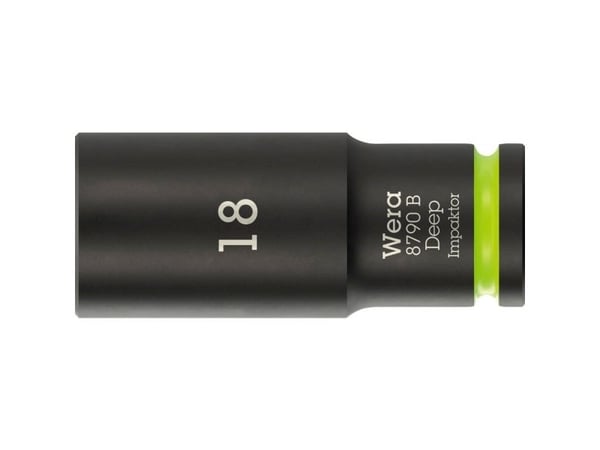 Wera 05005559001, Kraftpipe, Sort, Grønn, 1 hoder, 3/8", Metrisk, 18 mm