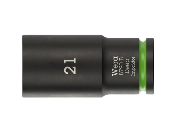 Wera 05005561001, Kraftpipe, Sort, Grønn, 1 hoder, 3/8", Metrisk, 21 mm