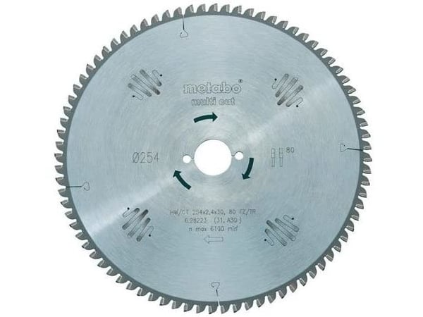Metabo ?628226000, Aluminium, Bronse, Sponplate, Kopper, Plast, Tre, 31,5 cm, 3 cm, 6100 RPM, 2,4 mm, Metabo