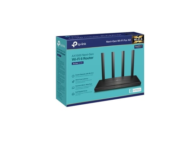 TP-Link Archer AX18, Wi-Fi 6 (802.11ax), Kaksitaajuus (2,4 GHz/5 GHz), Ethernet LAN, musta, Pöytäreititin