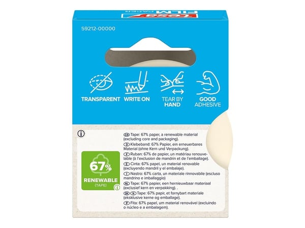Tesa filmpapirklebende tape 33m 19mm 1 rull foldeboks (59212-00000-00)