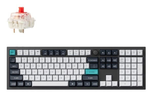 Keychron Q6 Max - Tastatur - QMK/VIA, fullt sammensatt knapp, mekanisk - 100% - full size - bakgrunnsbelyst - trådløs - Bluetooth 5.1, 2.4 GHz, USB...
