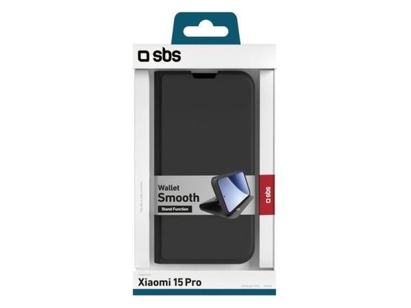 SBS TEWALXI15PK, Lommebok-etui, Xiaomi, 15 Pro, 16,1 cm (6.36"), Sort