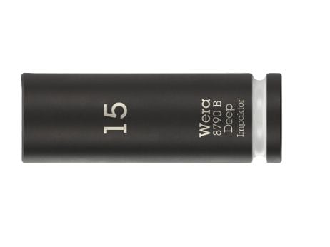 Wera 05005556001, Iskuhylsy, musta, Valkoinen, 1 pää(t), 3/8", Metrinen, 15 mm