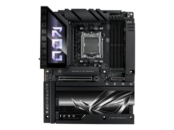 ASUS ROG CROSSHAIR X870E HERO BTF - Moderkort - ATX - Socket AM5 - AMD X870E Chipuppsättning - USB4, USB 3.2 Gen 2, USB-C 3.2 Gen2, USB 3.2 Gen 1, ...