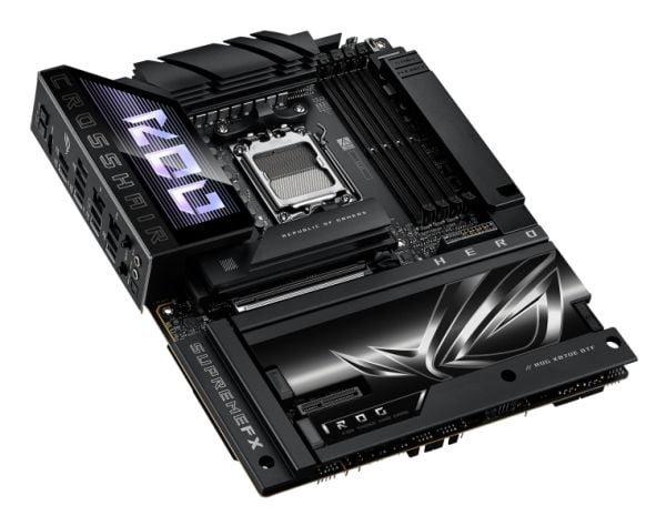 ASUS ROG CROSSHAIR X870E HERO BTF - Moderkort - ATX - Socket AM5 - AMD X870E Chipuppsättning - USB4, USB 3.2 Gen 2, USB-C 3.2 Gen2, USB 3.2 Gen 1, ...