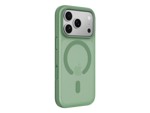 Belkin SheerForce Grip Series - Baksidedeksel for mobiltelefon - MagSafe-samsvar - laget av resirkulerte materialer - pistasiegrønn - for Apple iPh...