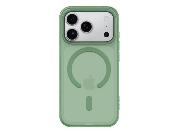 Belkin SheerForce Grip Series - Baksidedeksel for mobiltelefon - MagSafe-samsvar - laget av resirkulerte materialer - pistasiegrønn - for Apple iPh...
