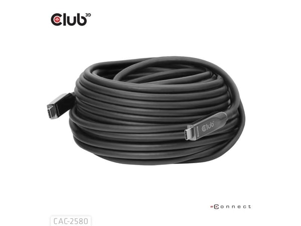 Club 3D - USB-kabel - USB-C (hann) til USB-C (hann) - 15 m - up to 60W power delivery support, toretnings, 8K 60Hz støtte, 4K 120 Hz støtte