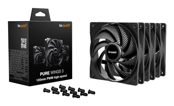be quiet! Pure Wings 3 120mm | PWM high-speed Triple Pack, Vifte, 12 cm, 2100 RPM, 101,2 m³/t, Svart