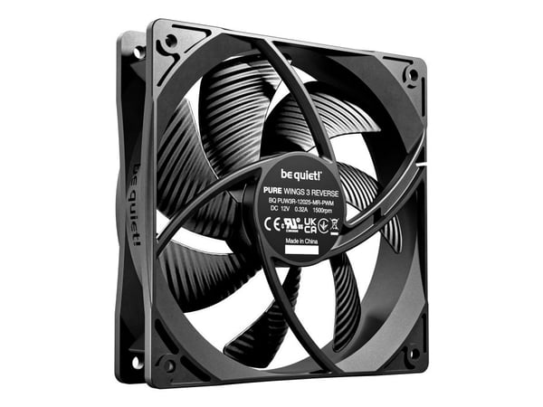 be quiet! Pure Wings 3 120mm | PWM Reverse Triple-Pack, Vifte, 12 cm, 1500 RPM, 80 m³/t, Svart