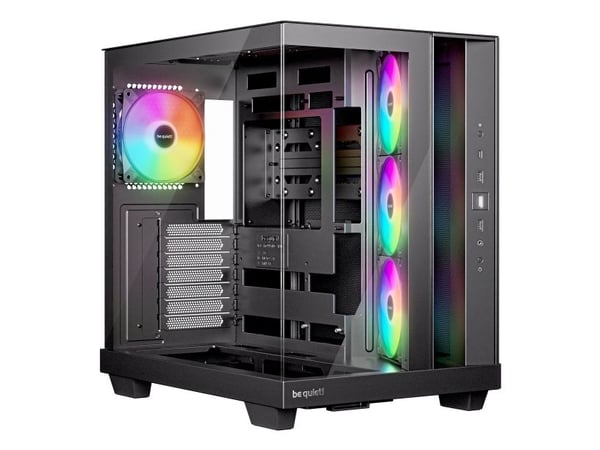 be quiet! Light Base 500 LX - Midi-tårn - ATX - sidepanel med vindu (glass) - ingen strømforsyning (ATX / PS/2) - svart - USB/lyd