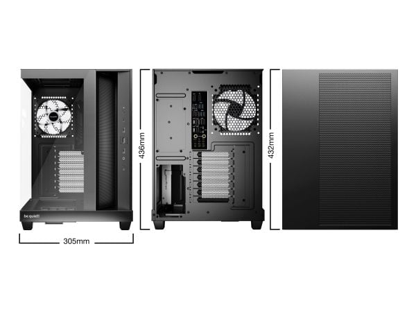 be quiet! Light Base 500 LX - Midi-tårn - ATX - sidepanel med vindu (glass) - ingen strømforsyning (ATX / PS/2) - svart - USB/lyd