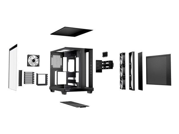 be quiet! Light Base 500 LX - Midi-tårn - ATX - sidepanel med vindu (glass) - ingen strømforsyning (ATX / PS/2) - svart - USB/lyd
