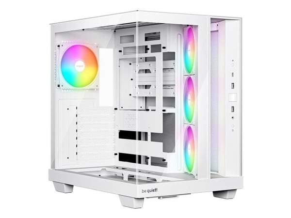 be quiet! Light Base 500 LX - Midi-tårn - ATX - sidepanel med vindu (glass) - ingen strømforsyning (ATX / PS/2) - hvit - USB/lyd