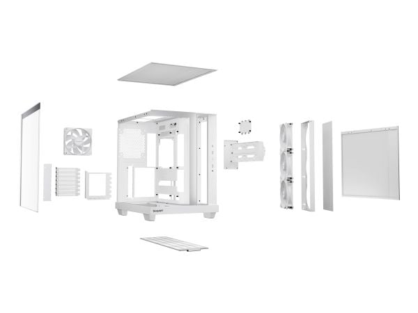 be quiet! Light Base 500 LX - Midi-tårn - ATX - sidepanel med vindu (glass) - ingen strømforsyning (ATX / PS/2) - hvit - USB/lyd