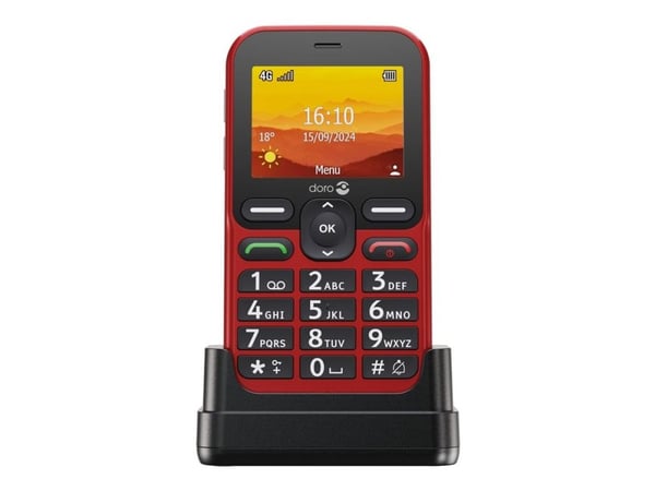 Doro Leva L10, Perusmalli, Yksittäinen SIM, 6,1 cm (2.4"), 2 MP, 1150 mAh, Punainen