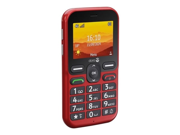 Doro Leva L10, Perusmalli, Yksittäinen SIM, 6,1 cm (2.4"), 2 MP, 1150 mAh, Punainen