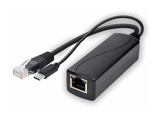 MicroConnect - PoE splitter - 48 V - utgangskontakter: 2 - svart