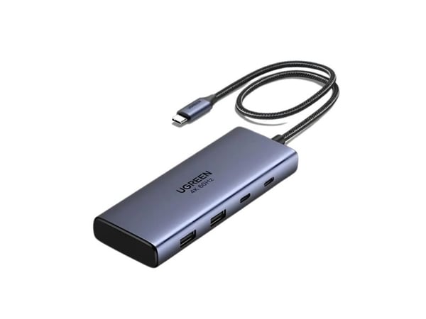 Ugreen 7-in-1 USB-C-keskitin CM498, telakointi, telakka, 100 W, harmaa