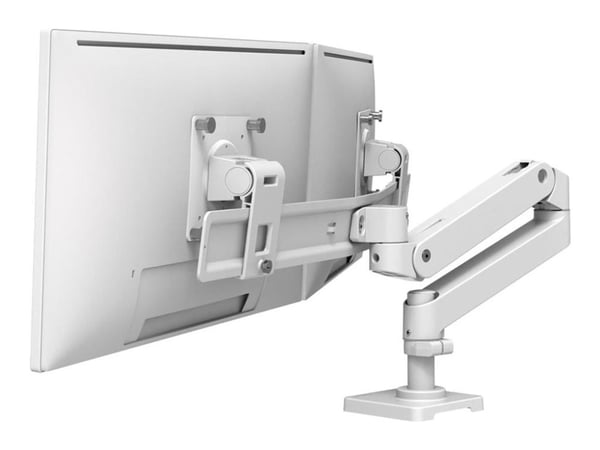 Ergotron LX Pro - Monteringssett (dobbel direktearm) - for 2 LCD-skjermer - aluminium - hvit - skjermstørrelse: inntil 27" - skrivebordsmonterbar