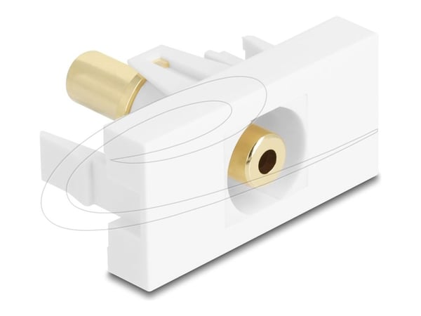 Delock Easy 45 -moduulin 3,5 mm:n 3-nastainen pistorasia 3,5 mm:n 3-nastaiseen pistorasiaan, kullattu valkoinen (90843)
