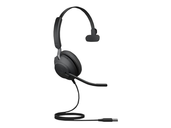 Jabra Evolve2 40 SE UC Mono - Hodesett - on-ear - kablet - USB-C, USB-A - lydisolerende - Optimert for UC
