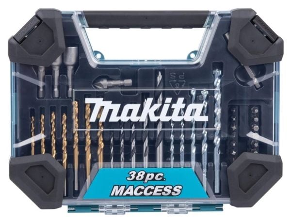 Bit- og bor-/skruetrekkersett Makita 38 deler E-22573
