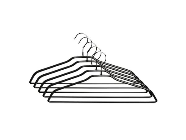 Domoletti PVC DIPPED HANGER LSMD025 BLACK, 5-pak
