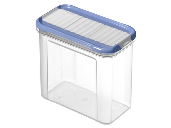 Rotho DOMINO, Container, Rektangulär, 1 l, Blå, Transparent, Plast, Plast