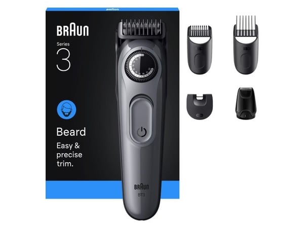 Braun BeardTrimmer 3 BT3560, Batteri, Svart, Grå