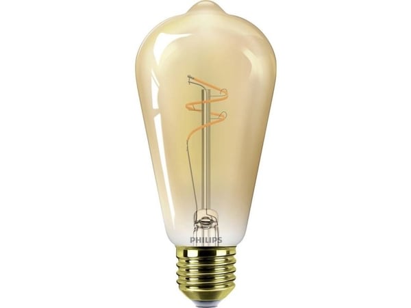 Philips - LED-filamentlyspære - form: ST64 - E27 - 3.1 W (ekvivalent 25 W) - flammelys - 1800 K - ravgul