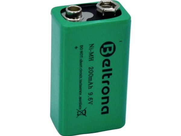 Beltrona BELNIMH9.6200 9 V blokk NiMH-batteri 200 mAh (BELNIMH9.6200) 1 stk
