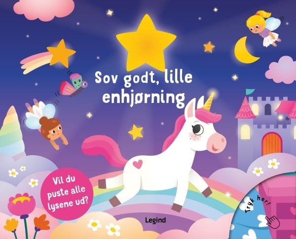 Blås ut lyset: sov godt, lille enhjørning | Språk: Dansk