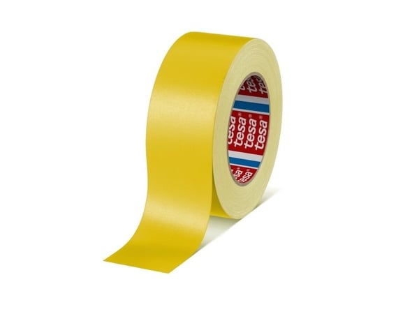 tesa Kangasnauha 4651 Premium, 50 mm x 25 m, keltainen Muovipäällyste, joka on valmistettu 148-verkkoisesta viskoosikangasalustasta ja (04651-00117...