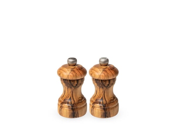 Peugeot Bistro, Set med salt- och pepparkvarnar, Trä, Olivträ, Rostfritt stål, 100 mm, Frankrike